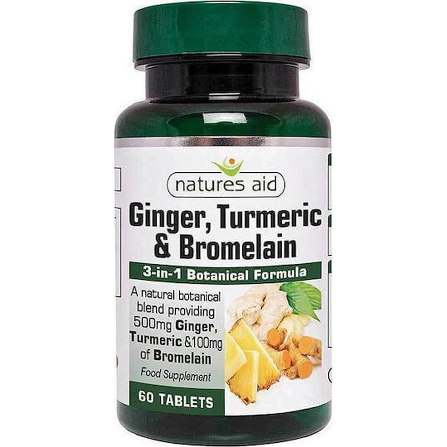 Natures Aid Імбирна куркума та бромелайн 60 пакетиків: ціни та характеристики