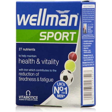 Вітабіотики Wellman Wellman Sport Health & Vitality Спеціальна дієтична добавка 30 табл.: ціни та характеристики