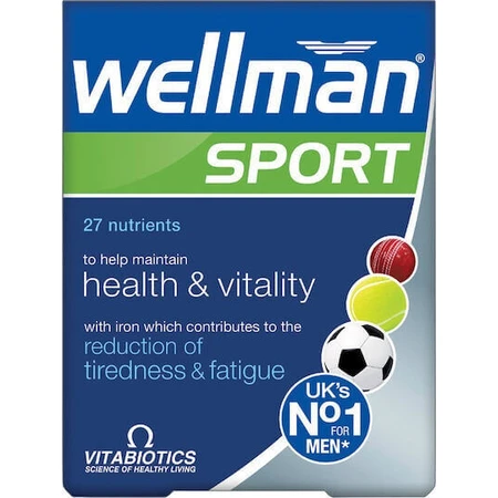 Вітабіотики Wellman Wellman Sport Health & Vitality Спеціальна дієтична добавка 30 табл.: ціни та характеристики