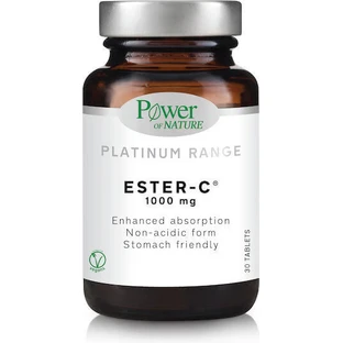 Вітамін Power Of Nature платинової серії Естер-С для зміцнення імунітету, шкіри та антиоксидантної дії 1000 мг 30 таблеток