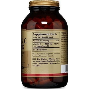 Solgar Vitamin C Вітамін для підтримки імунітету, шкіри та антиоксидантної дії 1000 мг 100 рослинних капсул