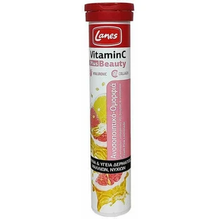 Lanes Vitamin C Plus Beauty Vitamin для поддержки иммунитета, кожи и антиоксидантного действия 500 мг Розовый лимонад 20 x 1 шипучая таблетка