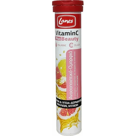 Lanes Vitamin C Plus Beauty Vitamin для поддержки иммунитета, кожи и антиоксидантного действия 500 мг Розовый лимонад 20 x 1 шипучая таблетка: цены и характеристики