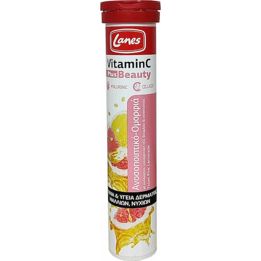 Lanes Vitamin C Plus Beauty Vitamin для поддержки иммунитета, кожи и антиоксидантного действия 500 мг Розовый лимонад 20 x 1 шипучая таблетка: цены и характеристики