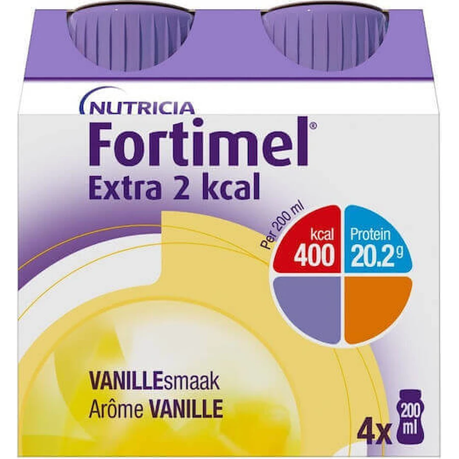 Nutricia Fortimel Extra 2 Kcal Специальная пищевая добавка 4 х 50 мл Ваниль: цены и характеристики