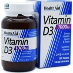 Health Aid Вітамін D3 Вітамін для підтримки імунітету та здоров'я яєць 1000iu 120 таблеток: ціни та характеристики