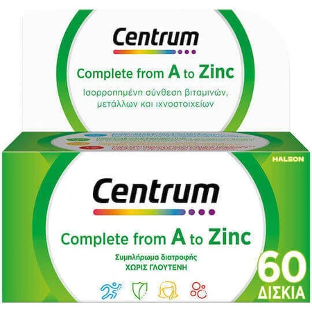 Centrum Complete From A To Zinc Мультивитамины с витаминами и минералами для энергии и укрепления иммунной системы 60 таблеток: цены и характеристики