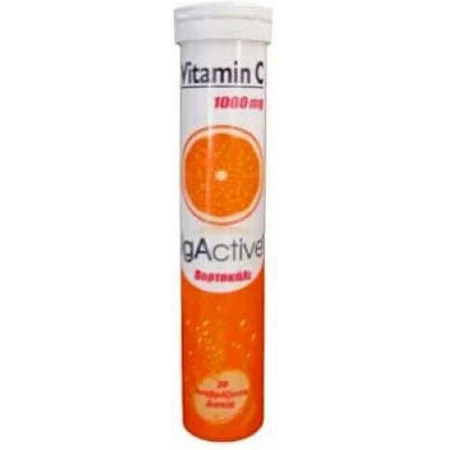 IgActive Vitamin C Вітамін для зміцнення імунної системи, шкіри та антиоксидантної дії 1000мг апельсин 20 табл. еф.: ціни та характеристики