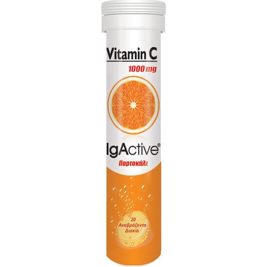 IgActive Vitamin C Вітамін для зміцнення імунної системи, шкіри та антиоксидантної дії 1000мг апельсин 20 табл. еф.: ціни та характеристики