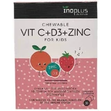 Полівітамінний комплекс Ino Plus Vit C + D3 + Zinc для зміцнення імунної системи 30 x { chew_tabs | divided_by:temaxia }} жувальні таблетки