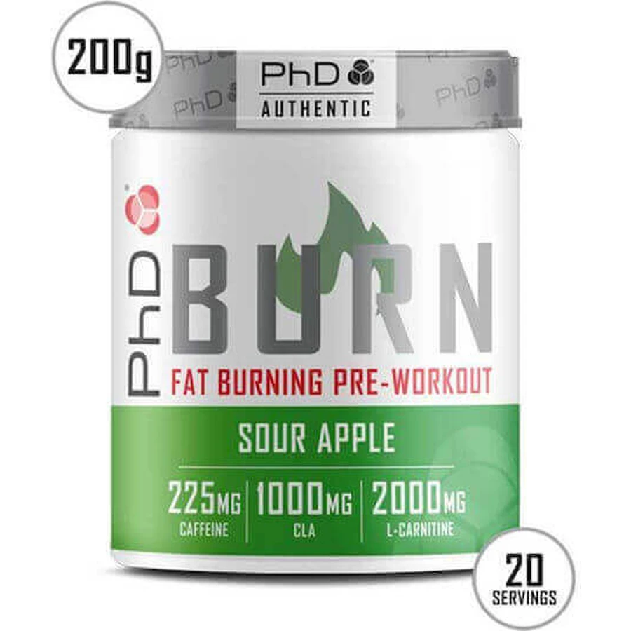 PhD Burn Pre Workout Supplement 200gr Яблуко: ціни та характеристики