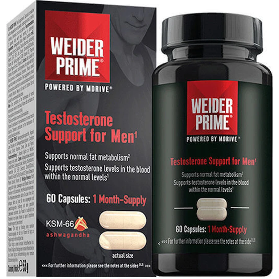 Weider Prime Testosterone Support for Men Libido & Testosterone Boosting Supplement 60 caps: цены и характеристики