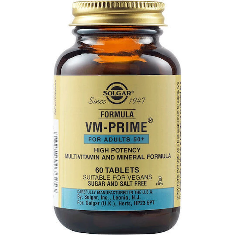 Полівітамінний комплекс Solgar Formula Vm-Prime для енергії, зміцнення імунної системи та волосся для дорослих 50+ 60 таблеток: ціни та характеристики