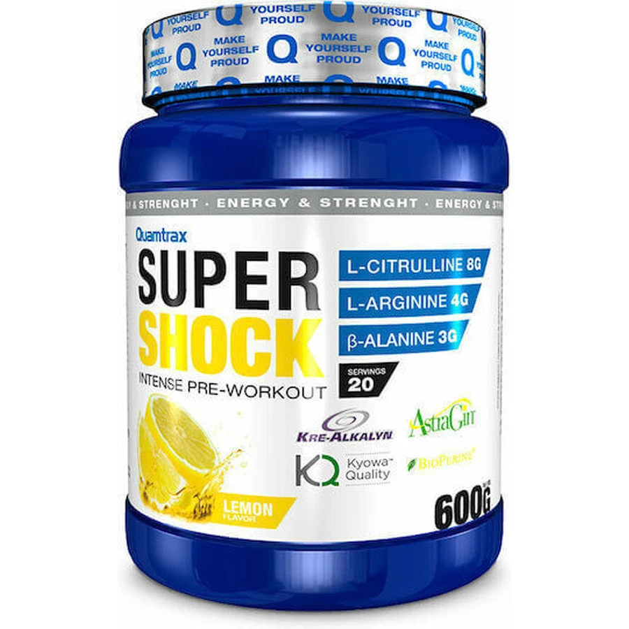 Quamtrax Nutrition Super Shock Предтреніровочная добавка 600гр Лимон: ціни та характеристики
