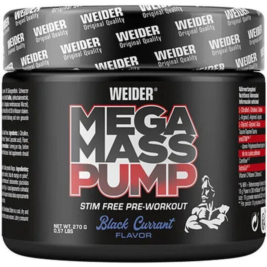 Предтреніровочная добавка Weider Mega Mass Pump 270гр Чорна смородина: ціни та характеристики