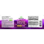 Swanson Vitamins D3 & K2 Вітаміни для підтримки імунітету та здоров'я яєць 60 рослинних капсул: ціни та характеристики