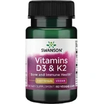 Swanson Vitamins D3 & K2 Вітаміни для підтримки імунітету та здоров'я яєць 60 рослинних капсул: ціни та характеристики