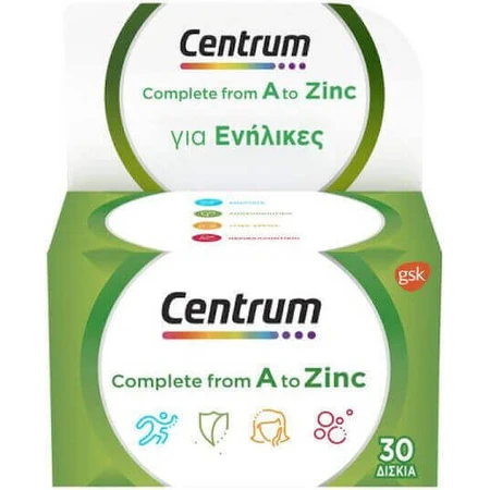 Centrum A to Zinc Мультивитамины для энергии и укрепления иммунной системы 30 таблеток: цены и характеристики