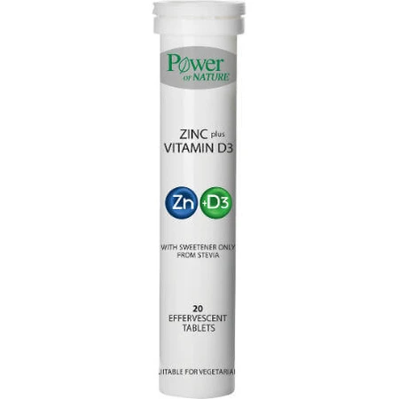 Power Health Zinc Plus Vitamin D3 2000 IU 2 x 20 шипучих таблеток со вкусом клубники: цены и характеристики