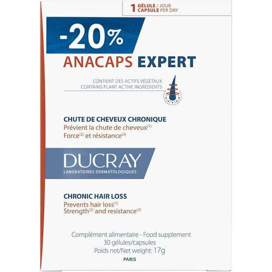 Ducray Anacaps Expert Специальная пищевая добавка 30 капс: цены и характеристики