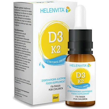 Helenvita D3-K2 вітамінні краплі для зміцнення імунної системи та здоров'я яєць 200iu 20мл 20мл: ціни та характеристики
