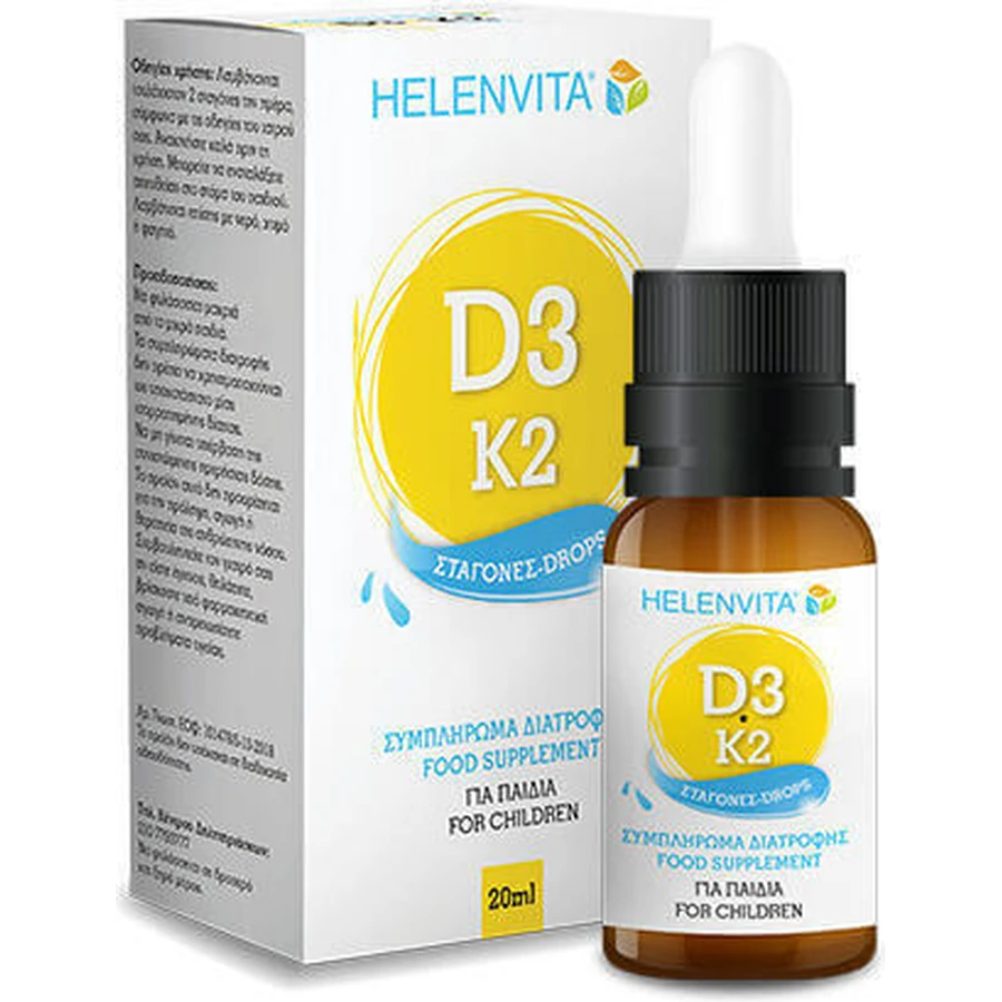 Helenvita D3-K2 вітамінні краплі для зміцнення імунної системи та здоров'я яєць 200iu 20мл 20мл: ціни та характеристики