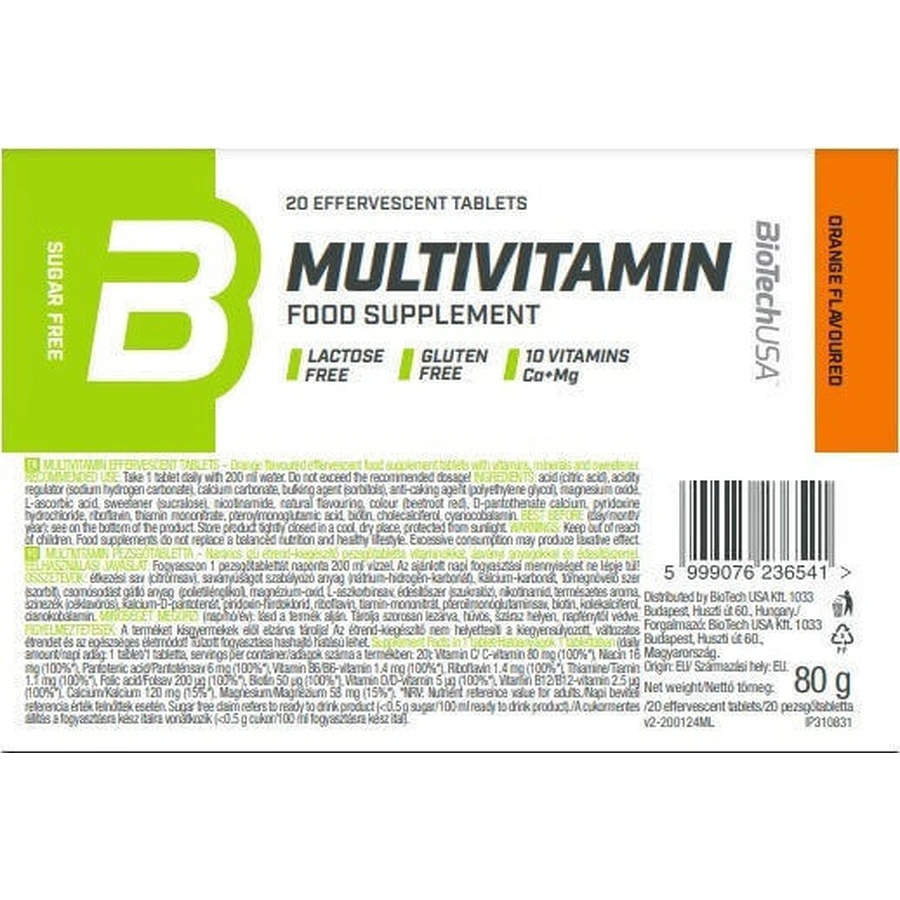 Biotech USA Multivitamin Мультивитамины для энергии, укрепления иммунной системы и оранжевых волос 20 табл. eff: цены и характеристики