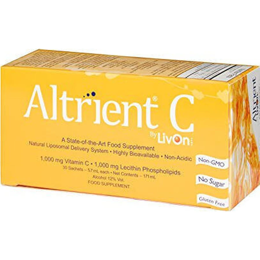 Altrient Lypo Lypo Сферичний вітамін С Вітамін для підтримки імунітету, шкіри та антиоксидантної дії 1000 мг 30 пакетиків: ціни та характеристики