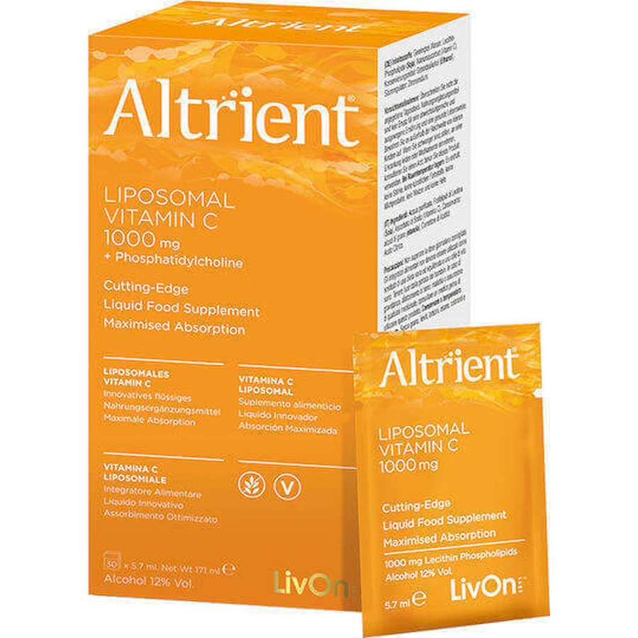 Altrient Lypo Lypo Сферичний вітамін С Вітамін для підтримки імунітету, шкіри та антиоксидантної дії 1000 мг 30 пакетиків: ціни та характеристики