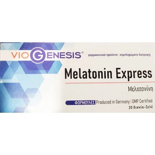 Viogenesis Мелатонін Експрес 1 мг добавка до сну 30 жувальних таблеток