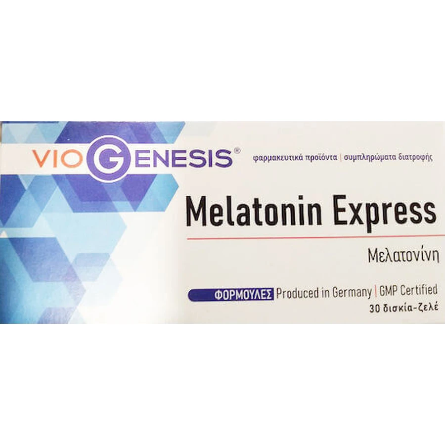 Viogenesis Мелатонін Експрес 1 мг добавка до сну 30 жувальних таблеток: ціни та характеристики