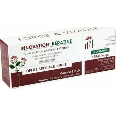 Klorane KeratinCaps Специальная диетическая добавка 3 x 10 капсул: цены и характеристики