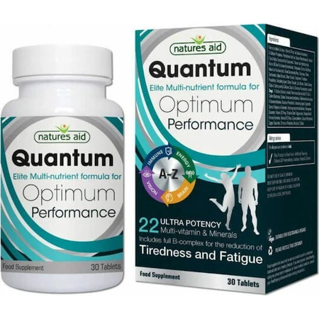 Natures Aid Quantum Quantum Optimum Perform Мультивітаміни для зміцнення енергії, імунітету та нервової системи 30 таблеток Natures Aid Quantum Optimum Perform Multi-vit & Miner 30 таблеток: ціни та характеристики