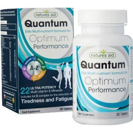 Natures Aid Quantum Quantum Optimum Perform Мультивітаміни для зміцнення енергії, імунітету та нервової системи 30 таблеток Natures Aid Quantum Optimum Perform Multi-vit & Miner 30 таблеток: ціни та характеристики