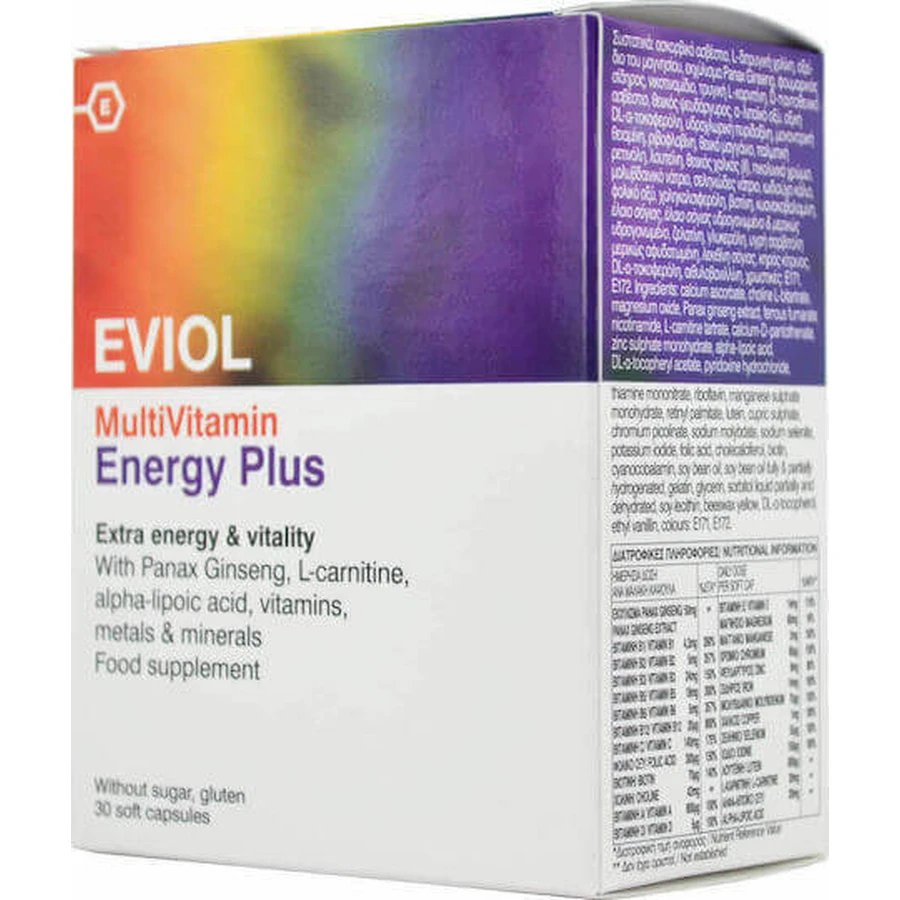 Полівітамінні мультигелі Eviol MultiVitamin Energy Plus Energy Мультивітамінні 30 х 1: ціни та характеристики