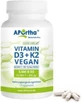 Aportha Vitamin D3 + K2 200 Веганські вітаміни для зміцнення імунної системи та здоров'я яєць 5iu 120 капс.