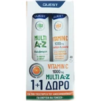Quest Multi A-Z & Vitamin C 1000mg Мультивитамины для энергии и поддержки иммунной системы 1000mg Orange 2 x 20 шипучих таблеток: цены и характеристики