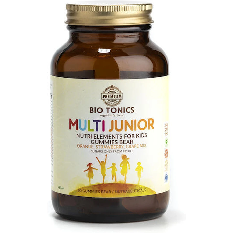 Мультивітамінний полівітамінний комплекс Bio Tonics Multi Tonics Multi Junior для енергії, зміцнення імунної системи та здоров'я яєць 60 желейних цукерок: ціни та характеристики