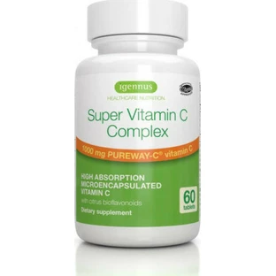 iGennus Супервитамин С-комплекс витаминов для поддержки иммунитета, кожи и антиоксидантного действия 1000 мг 60 капс