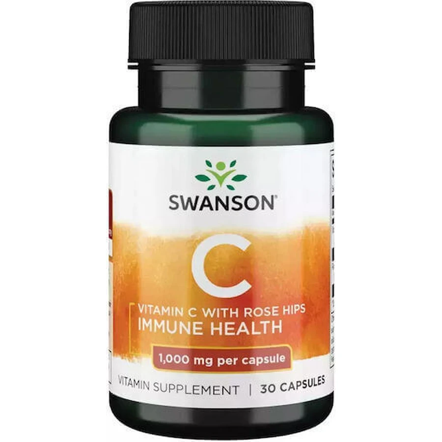 Swanson Vitamin C Вітамін для підтримки імунітету, шкіри та антиоксидантної дії 1000 мг 30 капс.: ціни та характеристики