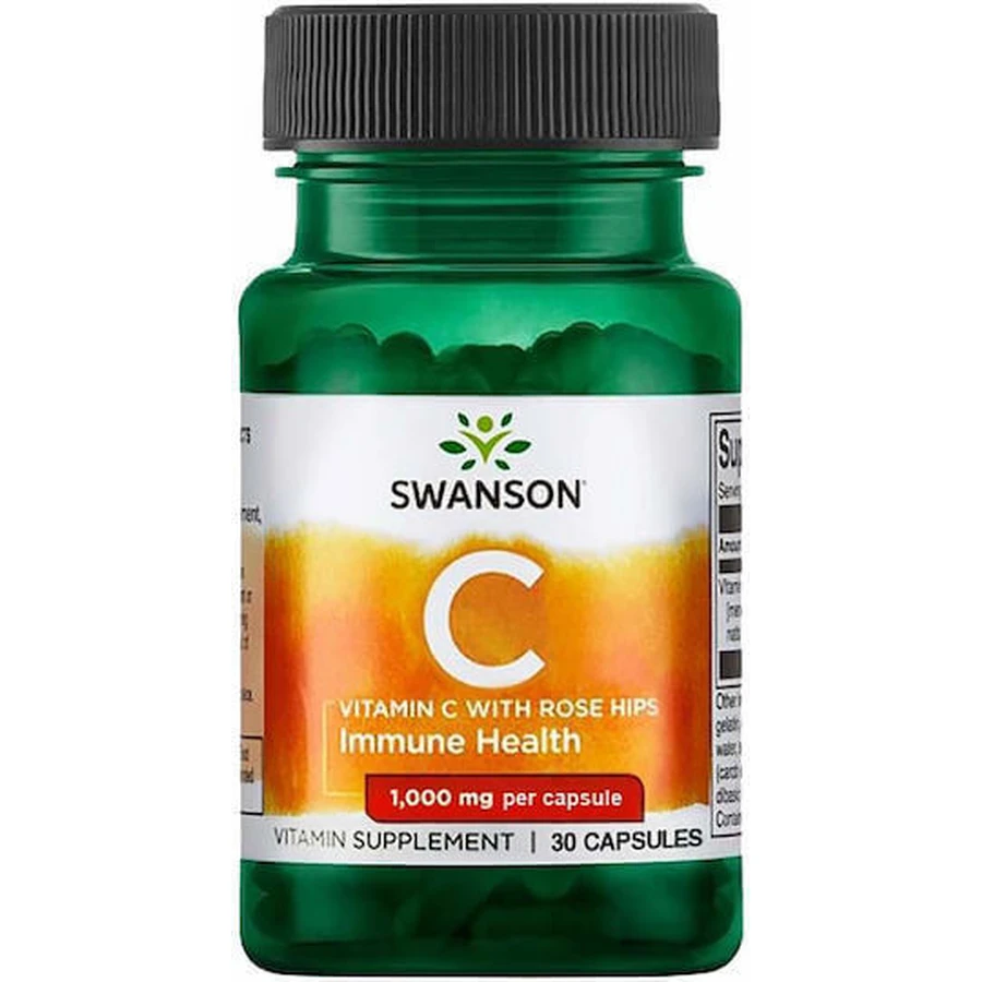 Swanson Vitamin C Вітамін для підтримки імунітету, шкіри та антиоксидантної дії 1000 мг 30 капс.: ціни та характеристики