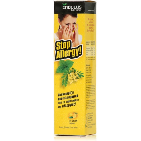 Ino Plus Stop Allergy з альфа-ліпоєвою кислотою для зміцнення імунної системи 20 табл. з ефектом лимона: ціни та характеристики