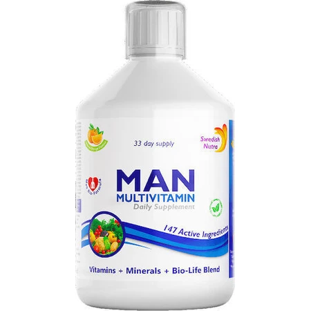 Шведський полівітамінний мультивітамінний комплекс Nutra Man Multivitamin для зміцнення енергії, імунітету та нервової системи апельсин 500мл: ціни та характеристики