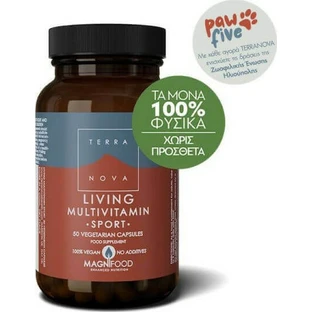 TerraNova Living Multivitamin Спортивные мультивитамины для энергии, волос и кожи 735 мг 50 растительных капсул
