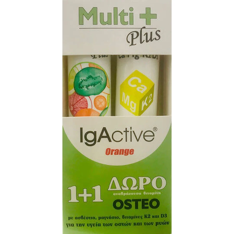 Полівітамінний комплекс IgActive Multi Plus та Osteo для здоров'я яєць 2 x 20 шипучих таблеток: ціни та характеристики