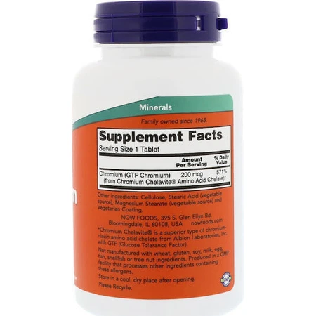 Now Foods GTF Chromium 250 таблеток: цены и характеристики