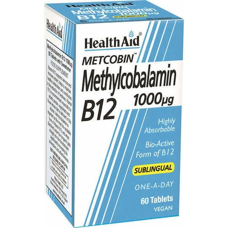 Health Aid Methylcobalamin Metcobin B12 Витамин для здоровья нервной системы 1000 мкг 60 таблеток: цены и характеристики