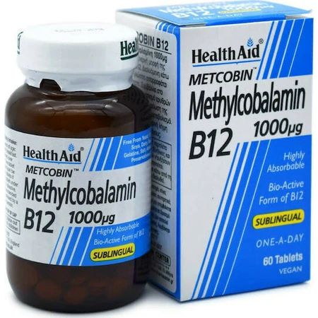 Health Aid Methylcobalamin Metcobin B12 Витамин для здоровья нервной системы 1000 мкг 60 таблеток: цены и характеристики