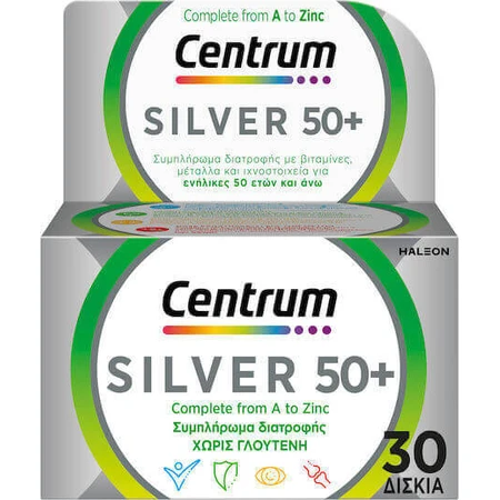 Полівітамінний комплекс Centrum Silver 50+ для зміцнення енергії, імунітету та нервової системи 30 таблеток: ціни та характеристики