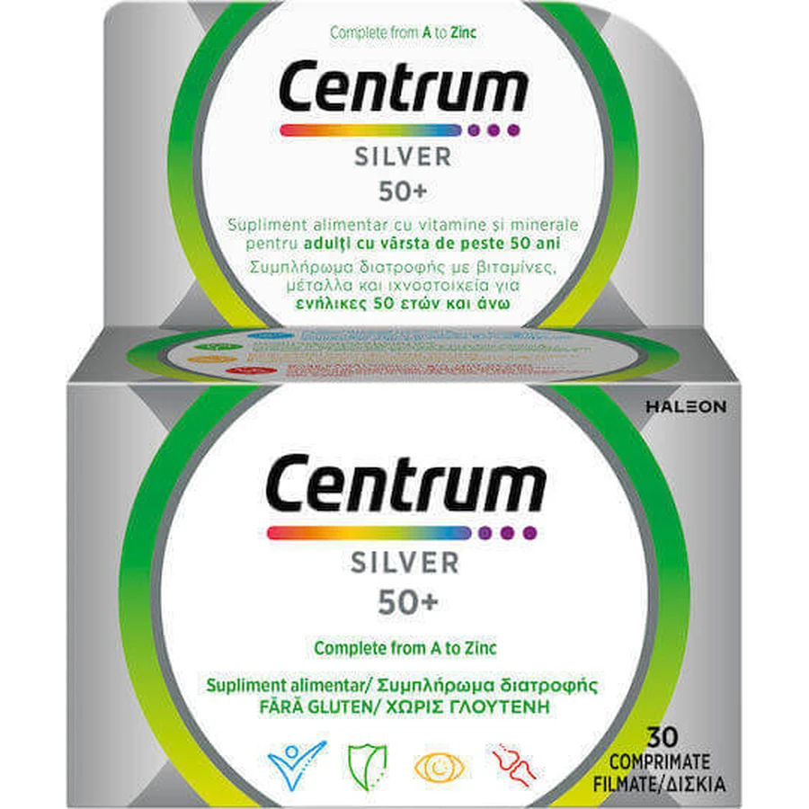 Полівітамінний комплекс Centrum Silver 50+ для зміцнення енергії, імунітету та нервової системи 30 таблеток: ціни та характеристики